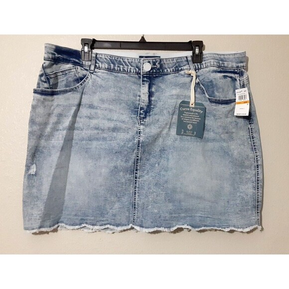 DEMOCRACY | Plus Ab Solution Skirt With Frayed Hem Various Size 24 W - Picture 3 of 11